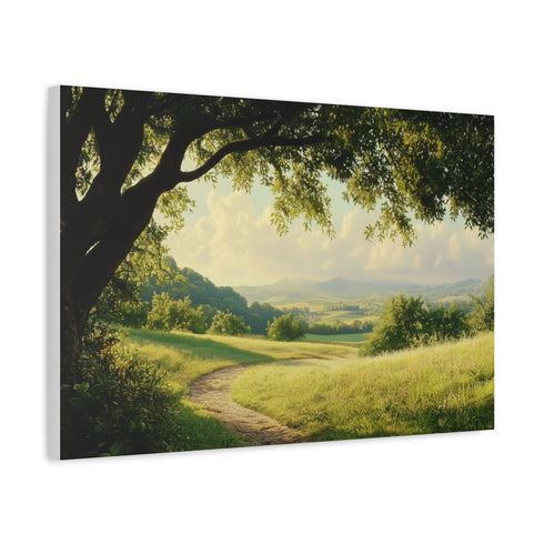 Peaceful Countryside — Canvas Wall Art — Side Profile & Stretched Corner Detail