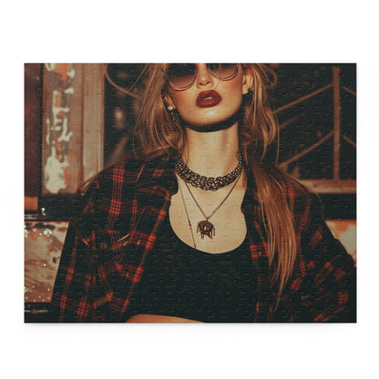 "0s Grunge Puzzle Collection - Retro band posters jigsaw puzzle for 90s music nostalgia"