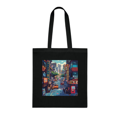 Alt text: Colorful 8-Bit Hero Tote Bag featuring retro video game pixels, perfect for gamers and fans of nostalgia. Made of high-quality material, stylish and comfortable, suitable for all seasons. Ideal gift option. Visit our shop for more unique items. Thank you for visiting BenCPrints store.