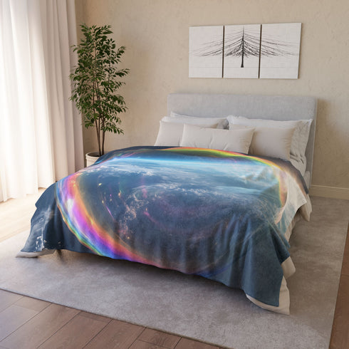 Dream Bubble Drifting over the Earthsola Plush Fleece Throw Blanket