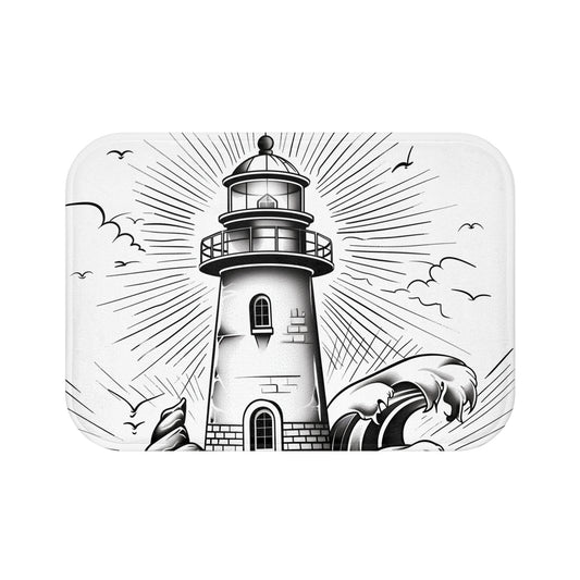 Lighthouse Haven Bath Mat | Bath Mats | Bath, Bathroom, Home & Living, Indoor, Sublimation | Prints with Passion