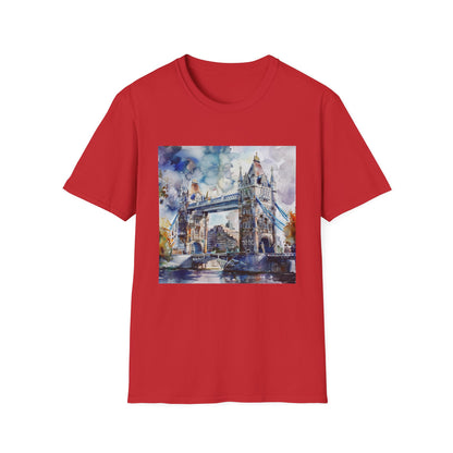 ## Watercolor Skyline: Tower Bridge London T-Shirt