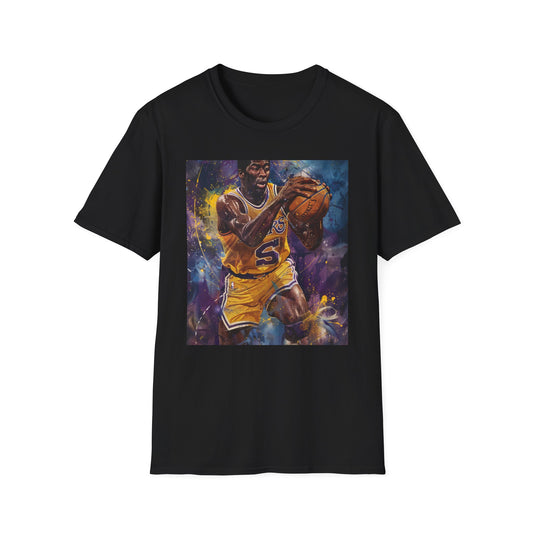 Showtime Showtime: The Legendary Legacy of Magic Johnson | T-Shirt | "Athlete Portrait", "Basketball Legend", "Basketball Player", "Hall of Fame", "Inspirational Quotes", "Los Angeles Lakers", "Magic Johnson", "MVP", "NBA Champion", "Sports Art" | Prints with Passion