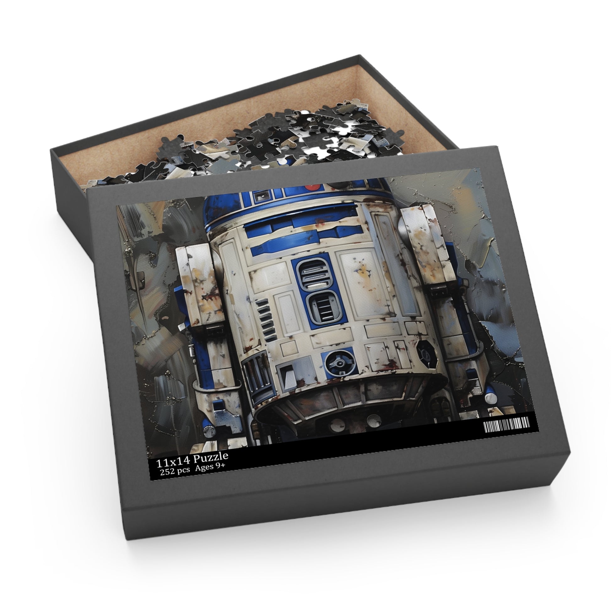 Vibrant R2-D2 Star Wars jigsaw puzzle with intricate details, perfect for sci-fi fans.