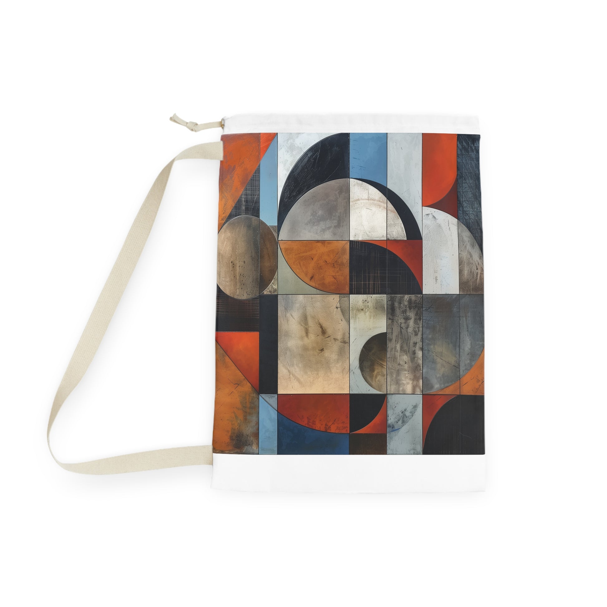 "Modern geometric shapes laundry bag - make laundry day stylish and fun!"