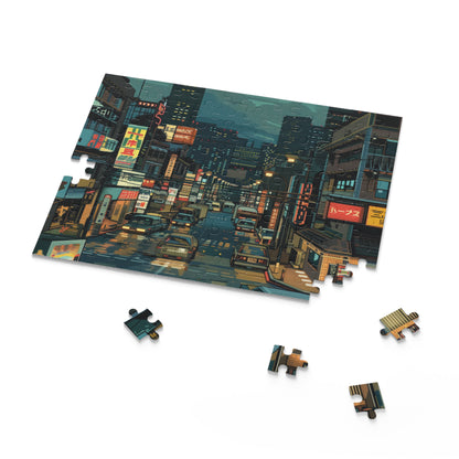 Retro Gaming Pixel Puzzle - 80s nostalgia jigsaw with classic video game pixels for gamers and puzzle fans.