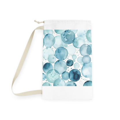 "Crystal Clear Eyes Laundry Bag - Ice blue watercolor eye pattern, stylish organization for laundry routine"