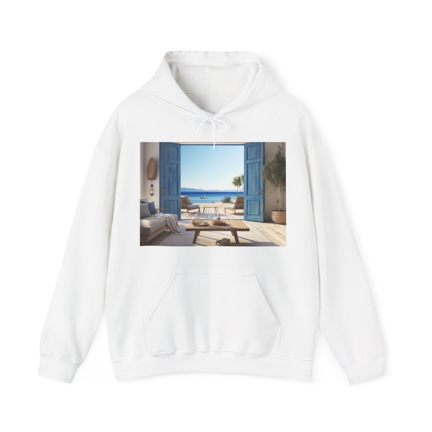 Copy of Serene Open Window Watercolor Hoodie