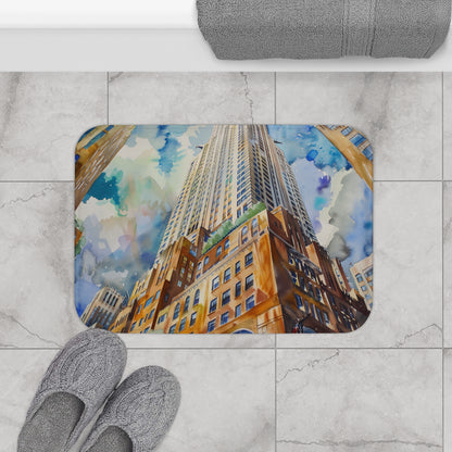 Chrysler Building Watercolor Bath Mat