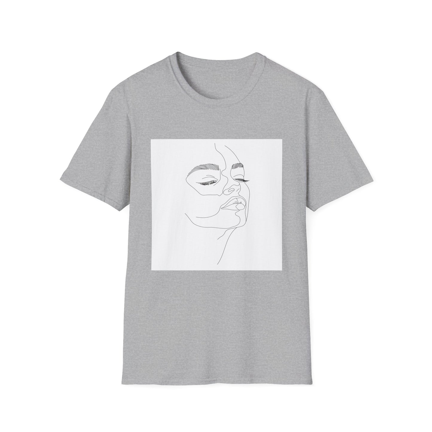 One Line Story: Minimalist Face Art T-Shirt