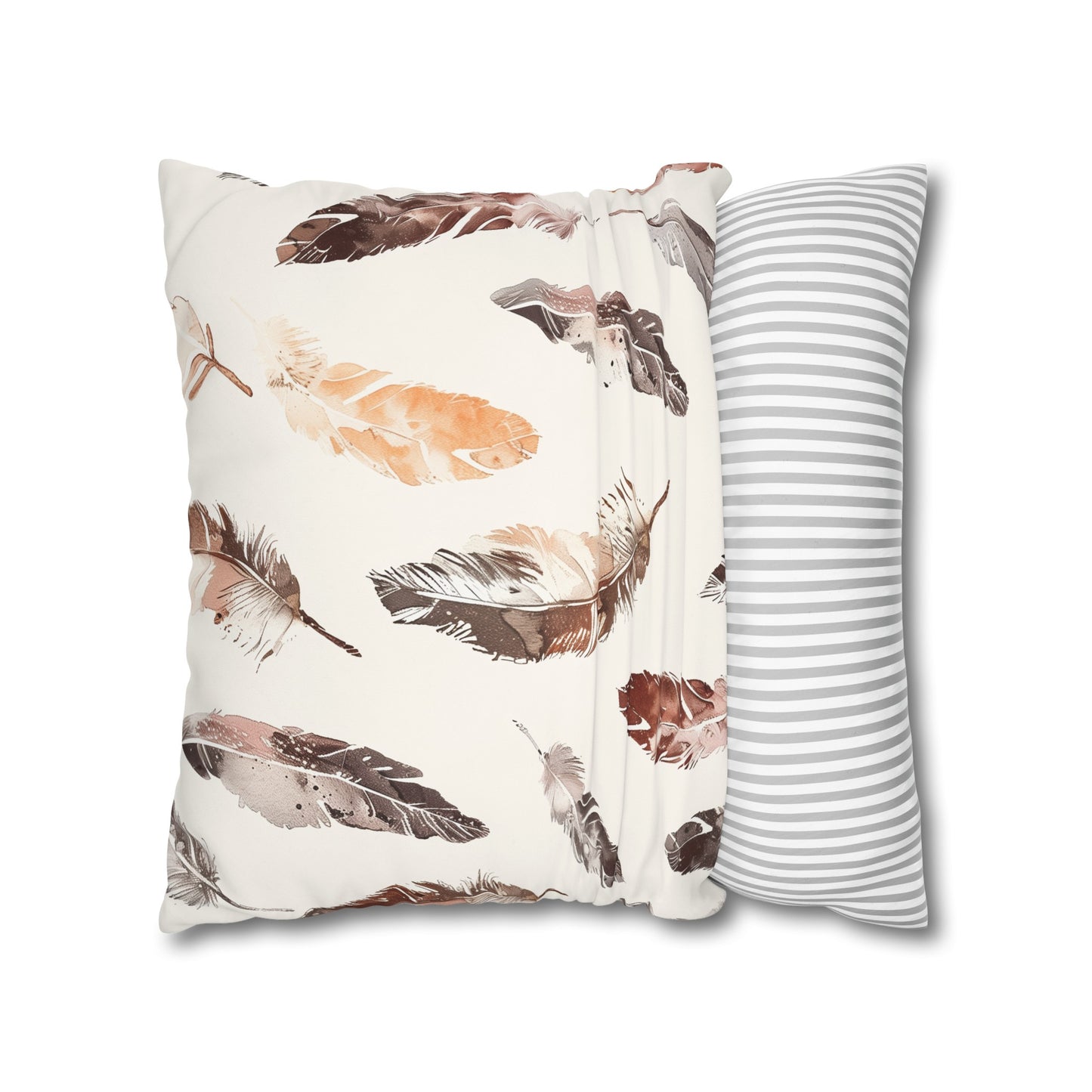 "Boho Feathers Pillow Case - Stylish oasis with trendy seamless feather pattern for chic bedroom decor"