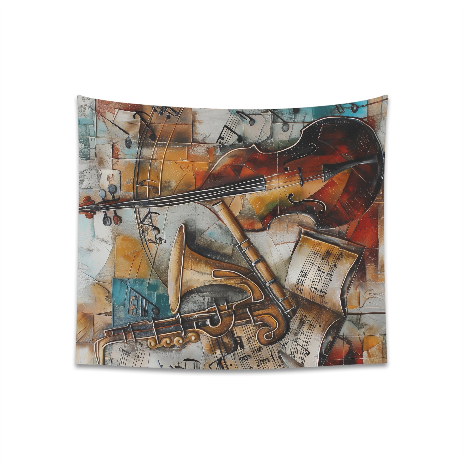 Symphony of Sound: Musical Tapestry 34" × 40" - High-quality material, stylish design, perfect for all seasons. Great gift option.