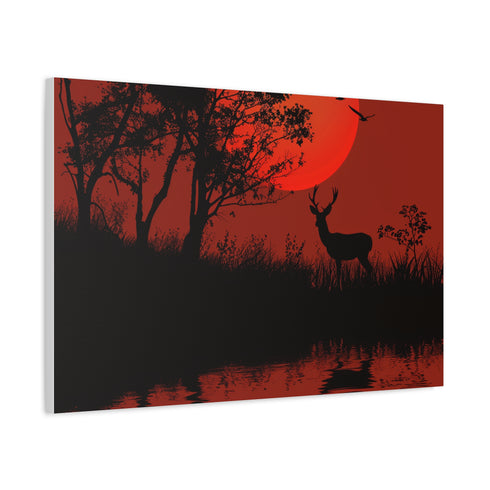 Nature Wildlife Silhouette Deer — Canvas Wall Art — Product Detail View 6