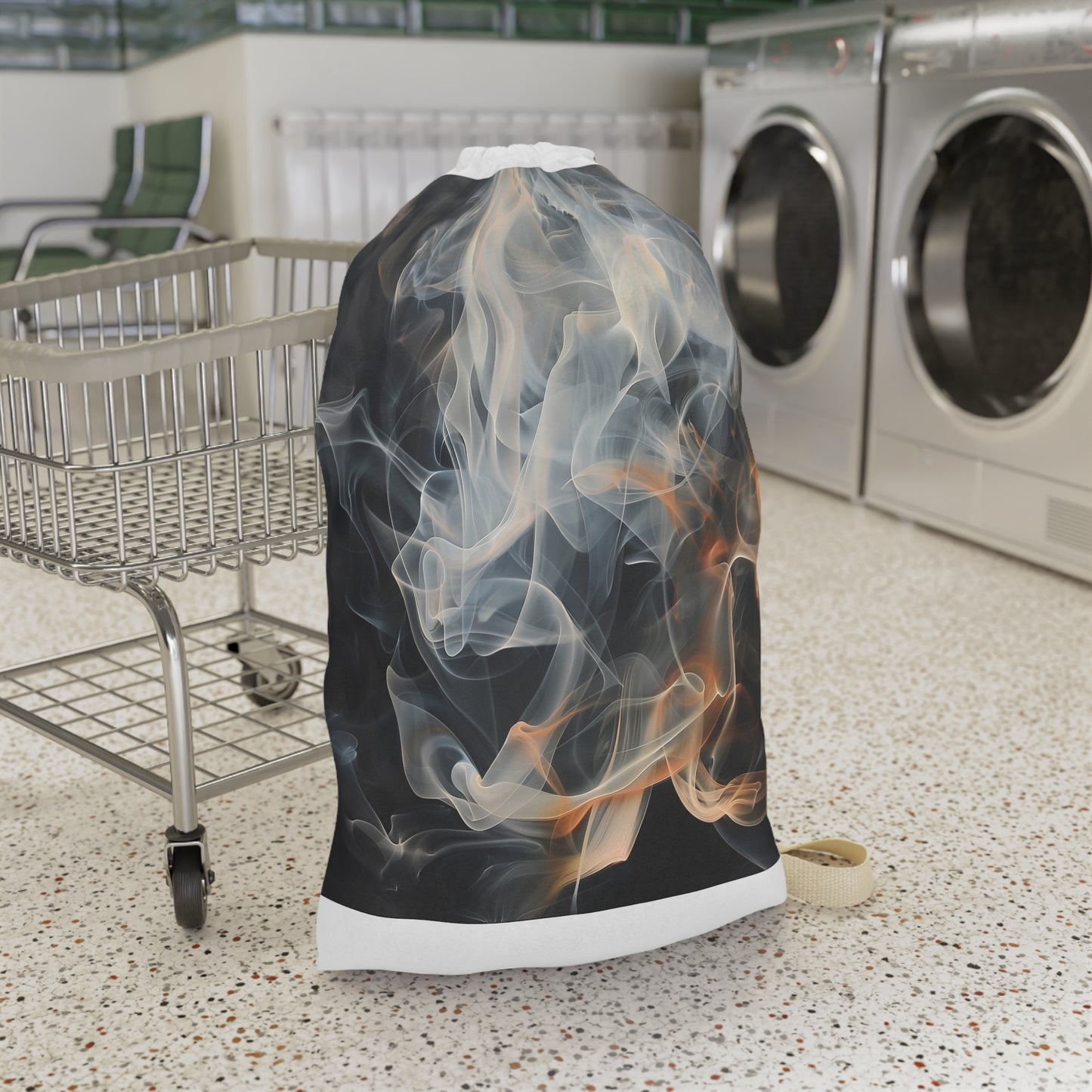 "Smoke Art Laundry Bag - Durable and stylish laundry accessory with abstract smoke art design, adds creativity to routine."