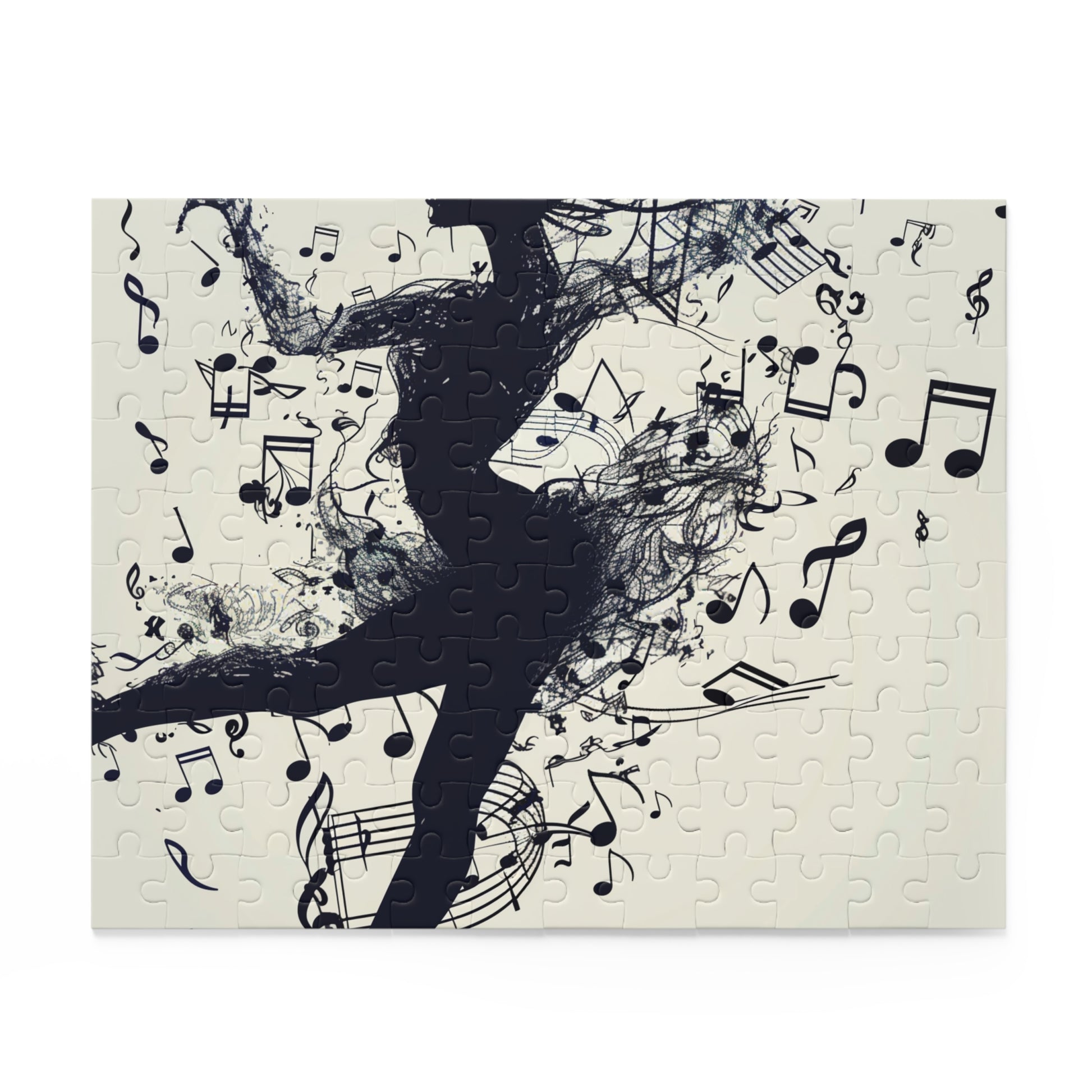 Beautiful Dancer surrounded by musical notes jigsaw puzzle for dance and music lovers