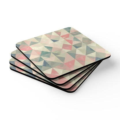 Chic Geometric Corkwood Coaster Set