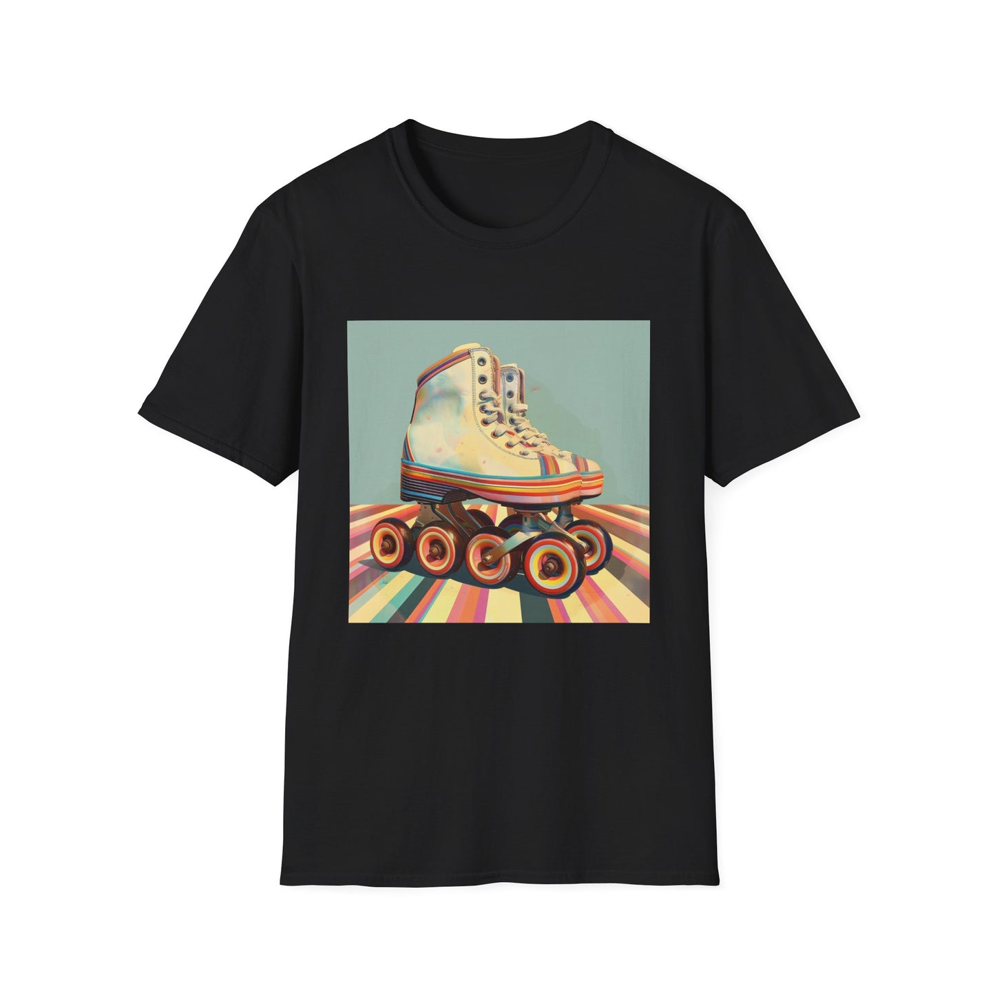 Wheels of Freedom: A Retro Roller Skate Symphony | T-Shirt | DTG, Men's Clothing, Regular fit, T-Shirts, Unisex, Women's Clothing | Prints with Passion