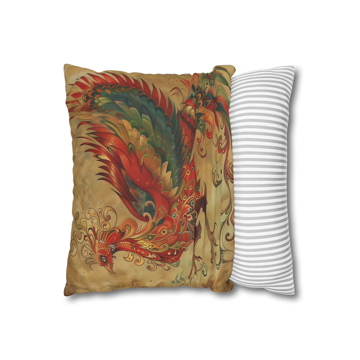 "Fiery Phoenix Eternal Flame Pillowcase - High-quality, comfortable, and stylish pillowcase perfect for all seasons, makes a great gift."