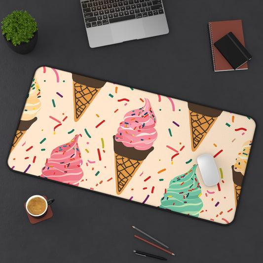 Sprinkle Cone Desk Mat | Desk Mat | Accessories, Back-to-School, Desk, Fall Bestsellers, Home & Living, Mouse pad, Mouse Pads, Mousepad, Seasonal Picks, Stationery, TikTok | Prints with Passion