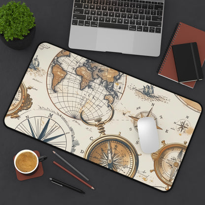 "Vintage Maps Desk Mat - Add style with authentic vintage maps pattern for office or home office"