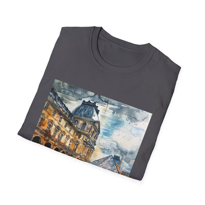 The Louvre in Watercolor: A Parisian Dream on a T-shirt