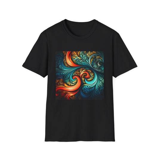 Infinite Dimensions in Fractal Embrace | T-Shirt | Cotton, Crew neck, DTG, Men's Clothing, Neck Labels, Regular fit, T-shirts, Women's Clothing | Prints with Passion