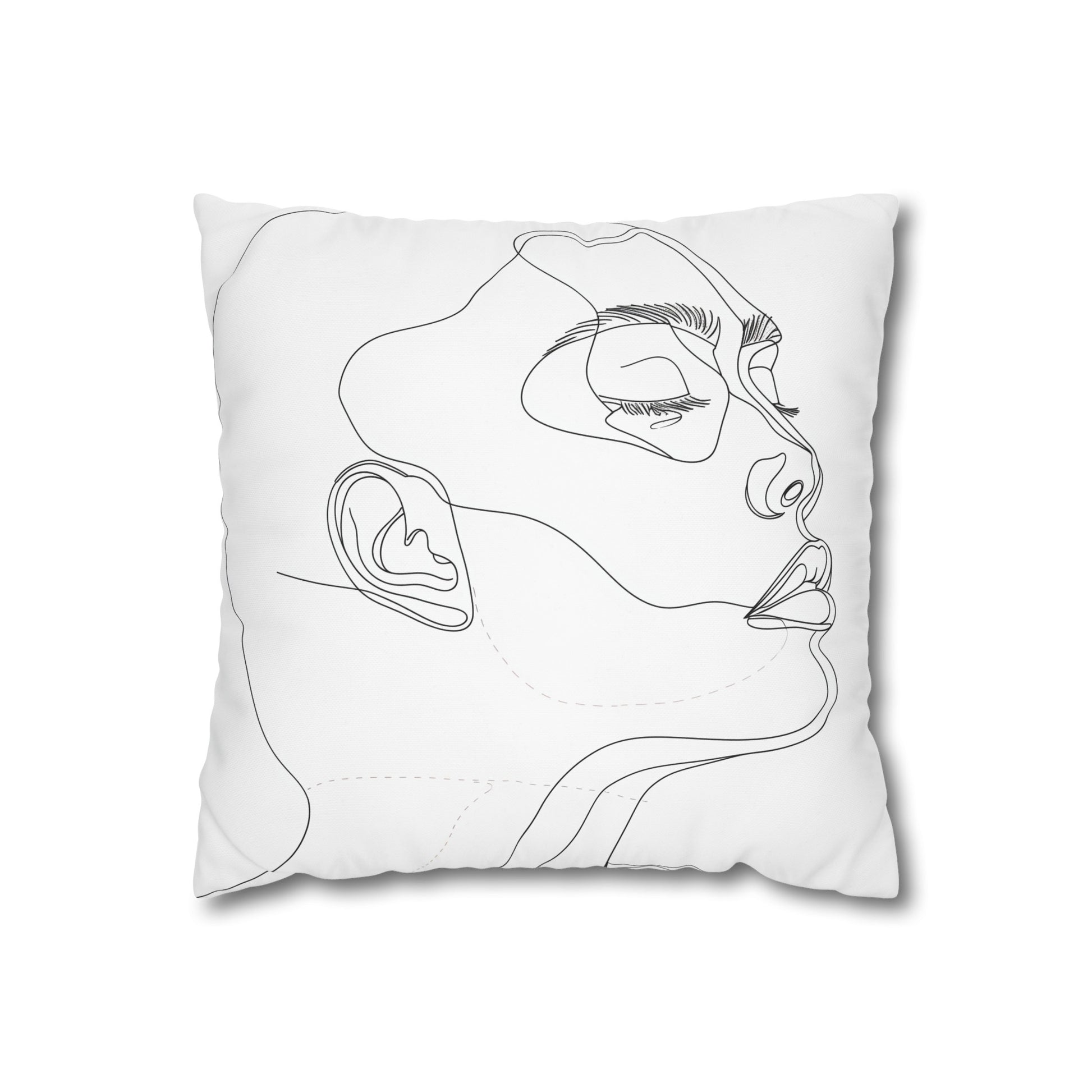 Line Art Portrait Pillowcase | Pillow Cases | All Over Print, AOP, Bed, Bedding, Home & Living, Indoor, Pillow Case, Pillow Covers, Pillows & Covers, Sublimation | Prints with Passion