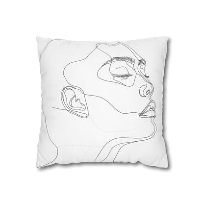 Line Art Portrait Pillowcase | Pillow Cases | All Over Print, AOP, Bed, Bedding, Home & Living, Indoor, Pillow Case, Pillow Covers, Pillows & Covers, Sublimation | Prints with Passion