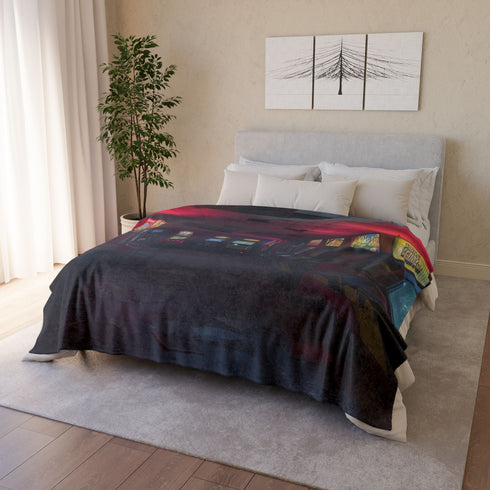 Abandoned Arcade Glowing in the Dark Plush Fleece Throw Blanket