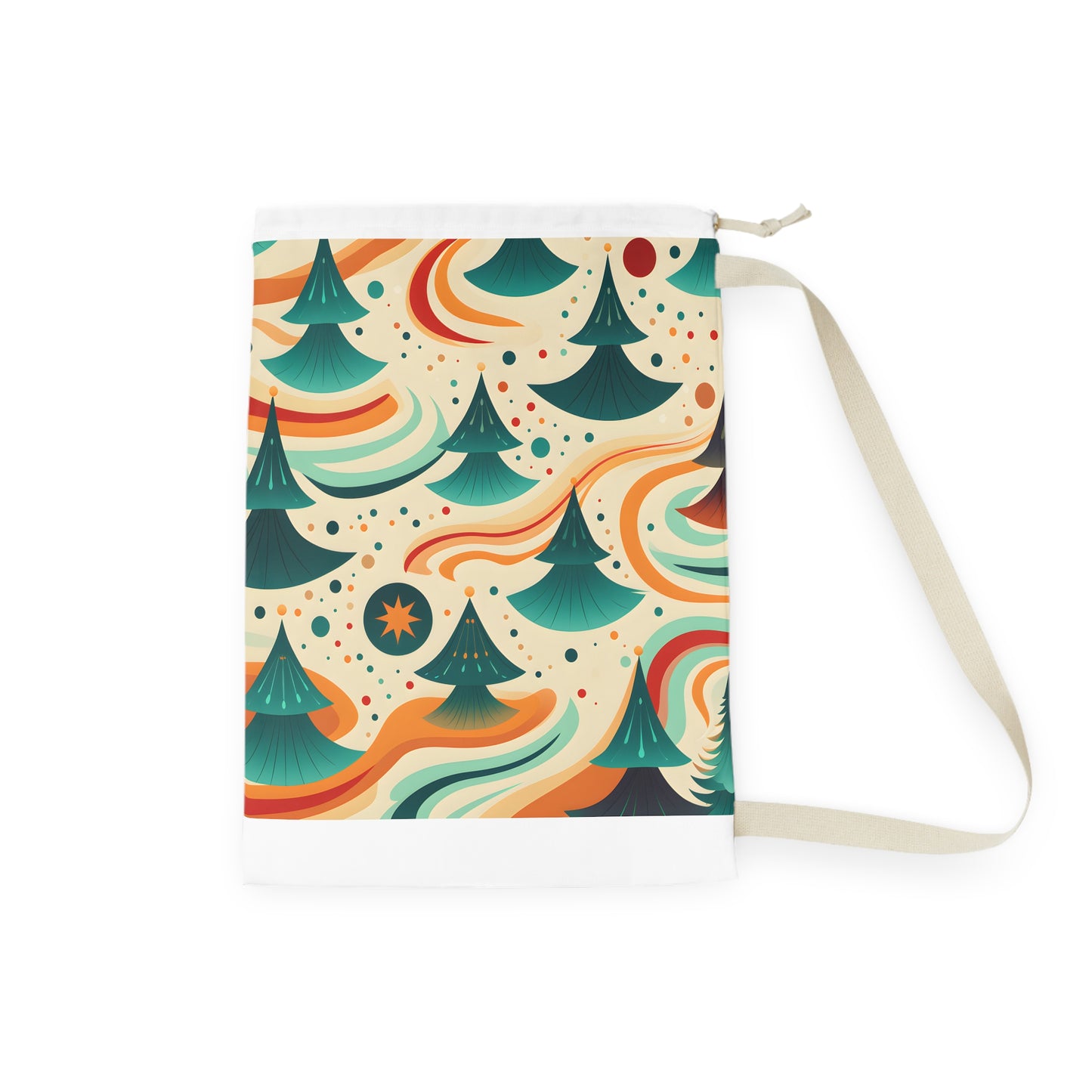 "Retro Marine Texture Laundry Bag - Groovy 70s-inspired design to brighten up your space and keep clothes organized"