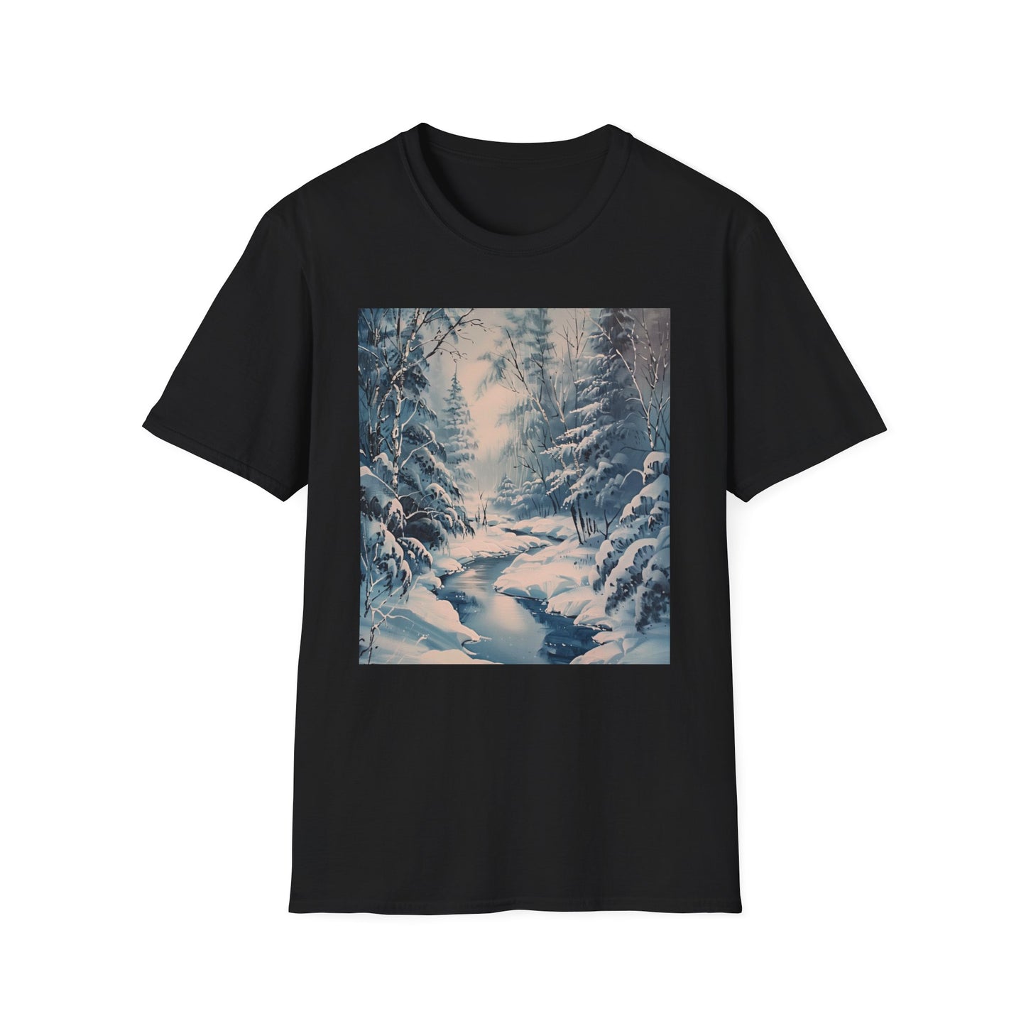 Winter's Embrace: Wonderland Painting T-shirt Snowy Wonderland T-Shirt | T-Shirt | DTG, Hoodies, Men's Clothing, Regular fit, Unisex, Women's Clothing | Prints with Passion