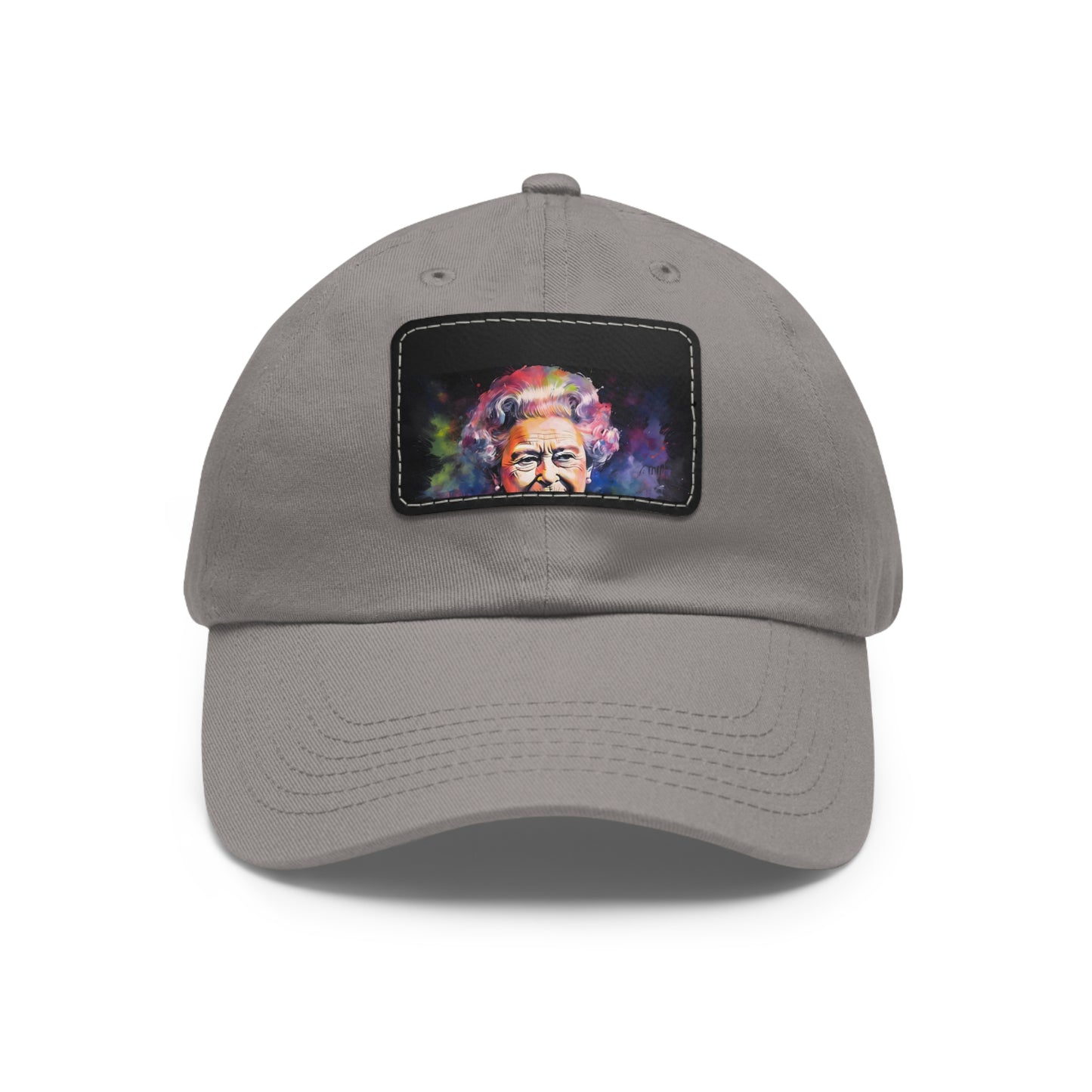 Regal Glow: Queen Elizabeth II Watercolor Neon Cap