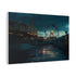 Abandoned Carnival at Night Stretched Canvas Wall Art