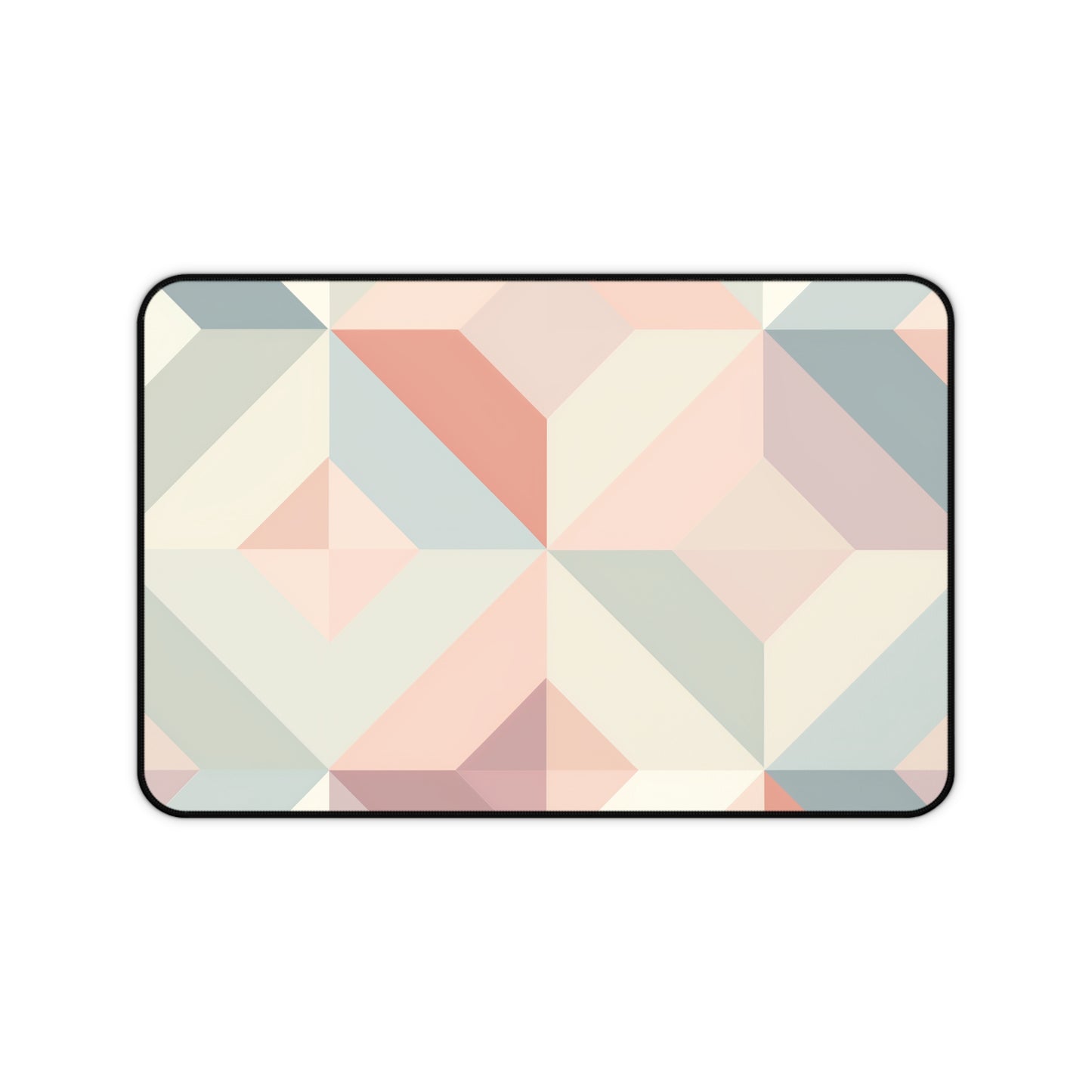 "Pastel Geometrics Desk Mat - Soft colors and geometric pattern for inspired workspaces"