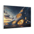 Space Cathedral Shaped Like a Seashell — Canvas Wall Art — Side Profile & Stretched Corner Detail