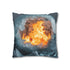 Frozen Planet with a Burning Core — 40×40 Cushion Cover — Double-Sided Back & Concealed Zip Detail