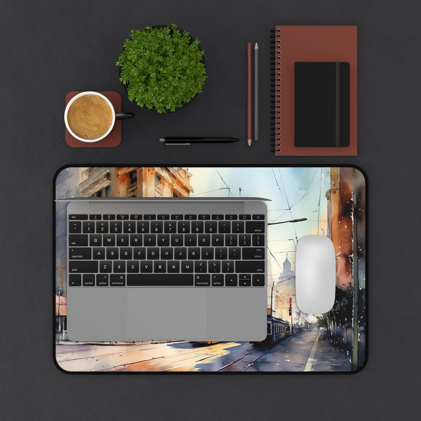 "Melbourne City Desk Mat - Protect your workspace with this stylish desk accessory featuring the city skyline. Add a touch of Melbourne to your desk!"