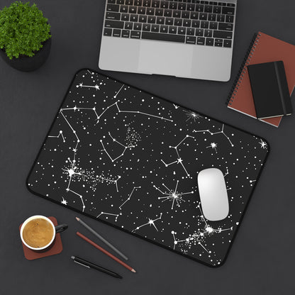 "Starry Night Desk Mat - Constellation Stars seamless pattern for celestial beauty at your workspace"