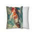 Giant Koi Fish Swimming Through Clouds — 40×40 Cushion Cover — Soft Brushed Fabric Texture Close-Up