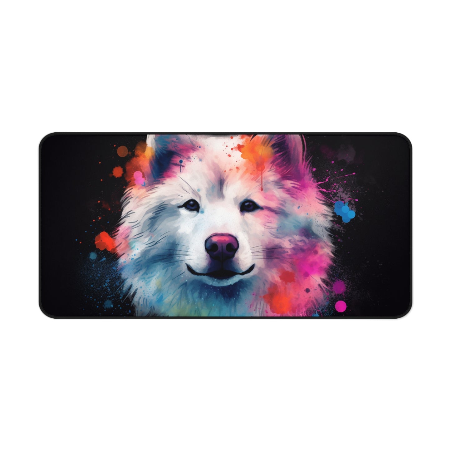 "Samoyed Pup Desk Mat - Cute and playful design to brighten up your workspace"