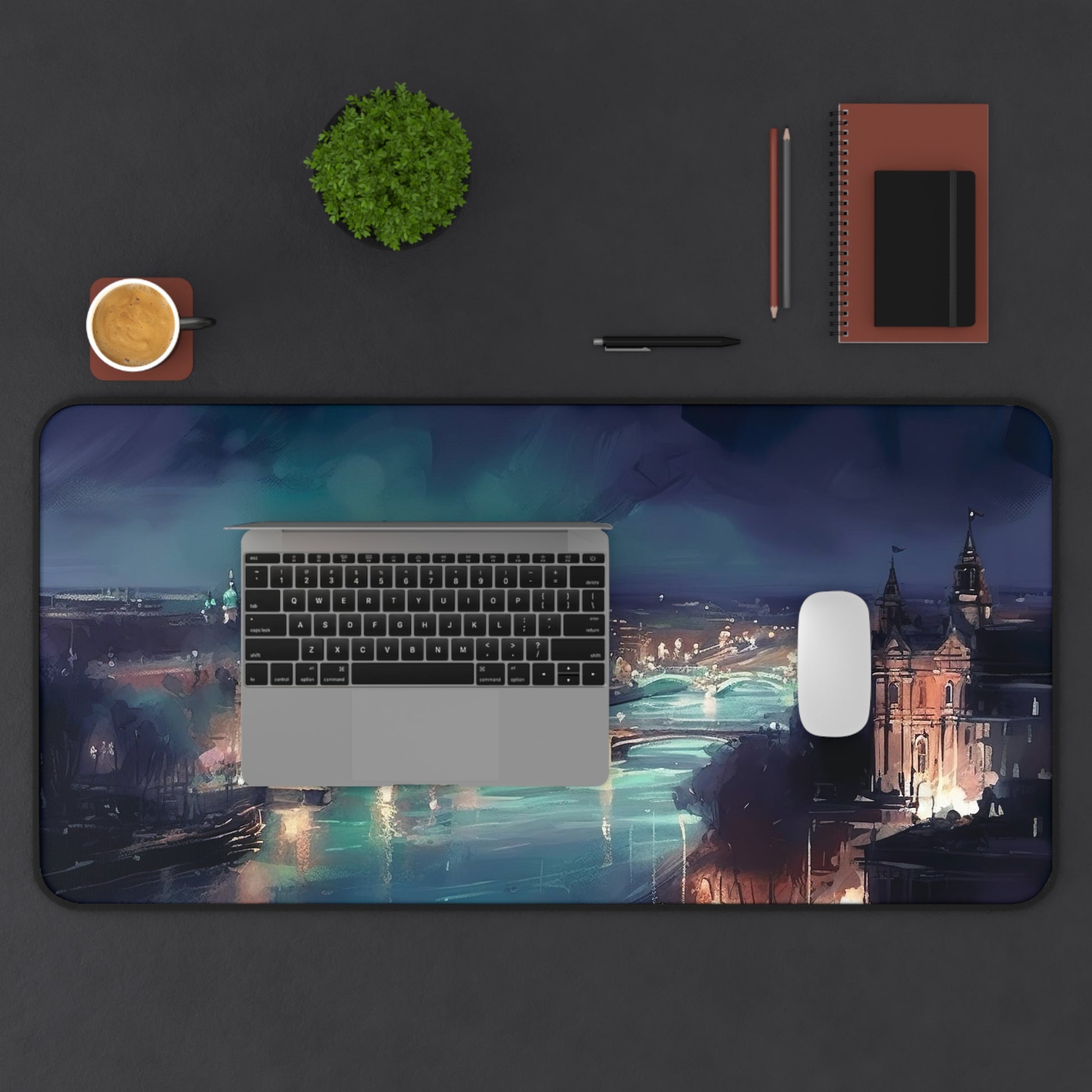 "London Night Desk Mat - Add sophistication to your workspace with a stunning cityscape at night desk mat"