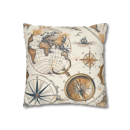 "Explore your dreams with Vintage Maps Pillowcase - antique map pattern for charming bedroom decor"