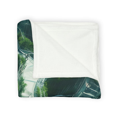 Glass Maze Growing through Skyscrapers Plush Fleece Throw Blanket