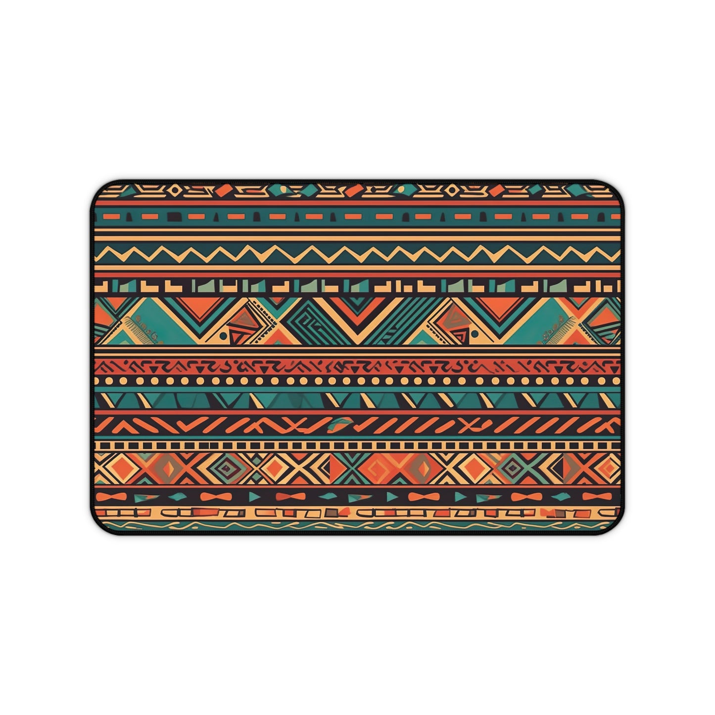 "Bohemian Aztec Desk Mat with Vibrant Earth Tones for Stylish Office Decor"