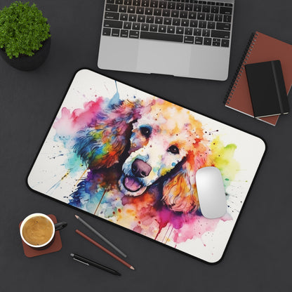 "Poodle Paradise Desk Mat - Cute and charming poodle design to brighten up your workspace"