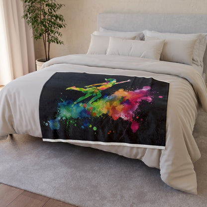 perfect for dreamers of all ages. Ideal for adding a pop of color and fantasy to any room. This cozy blanket is a must-have for fans of Peter Pan and lovers of all things magical. Bring the magic of Neverland into your home today!