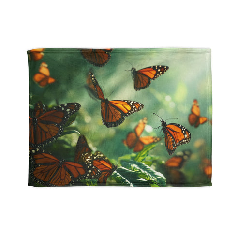 Bioengineered Butterfly Forest Plush Fleece Throw Blanket