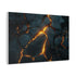 Cracked Earth with Glowing Veins — Canvas Wall Art — Side Profile & Stretched Corner Detail