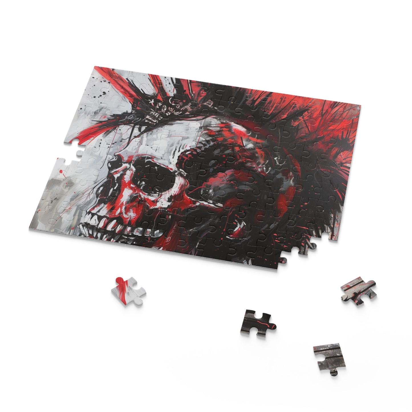 "Edgy Punk Rock Skull Jigsaw Puzzle - Intricate design, vibrant colors, hours of entertainment"