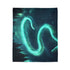 Aurora in Shape of Serpent Above Forest — Plush Fleece Throw Blanket — Product Detail View 7